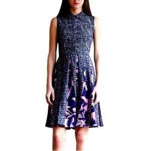 Elle Sasson - Hannah Dual-Print Silk Pleated Dress